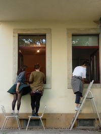 Installation view only possible through outside windows